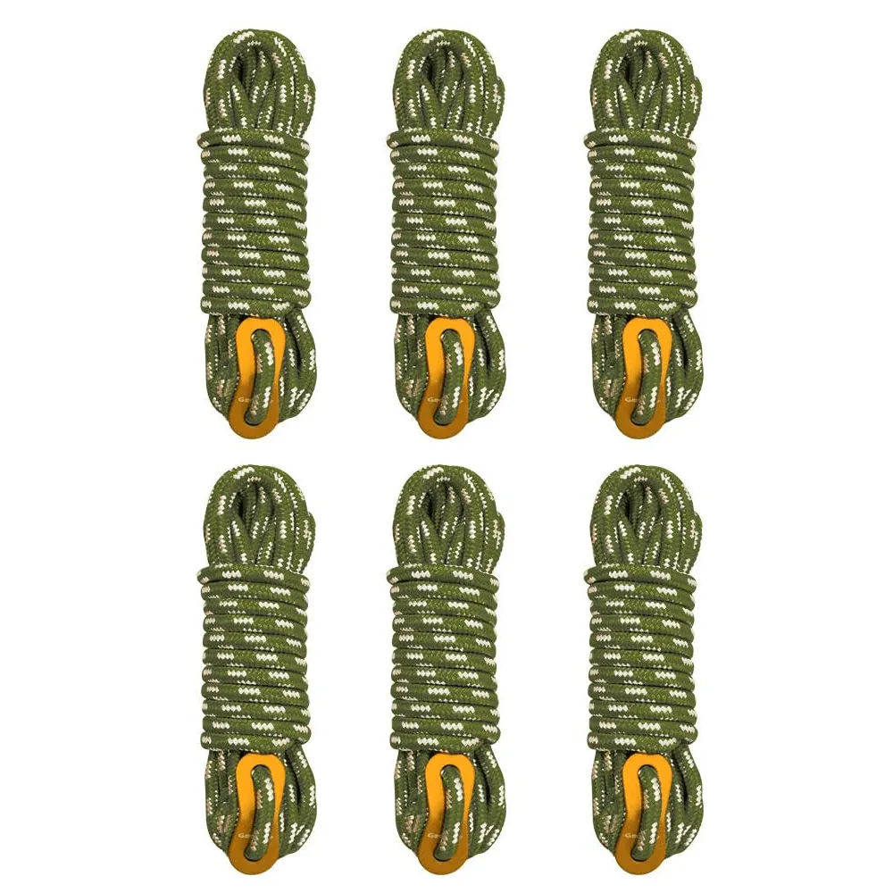 5mm×4m Polyester Tent Guy Rope 6 Pack
