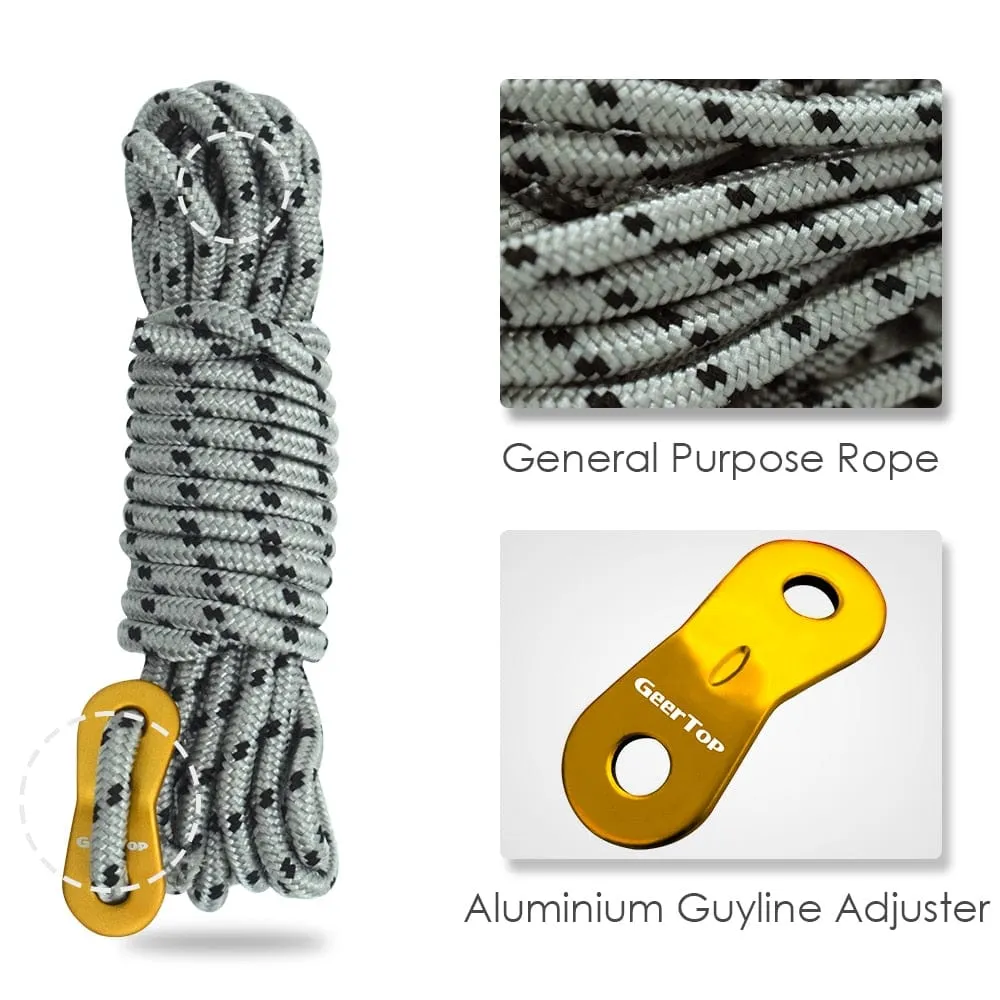 5mm×4m Polyester Tent Guy Rope 6 Pack